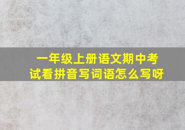 一年级上册语文期中考试看拼音写词语怎么写呀