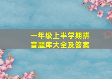 一年级上半学期拼音题库大全及答案