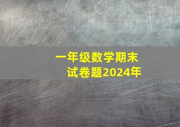 一年级数学期末试卷题2024年