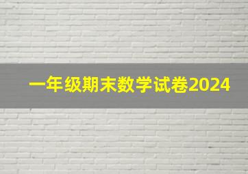 一年级期末数学试卷2024