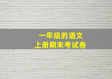 一年级的语文上册期末考试卷