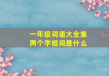 一年级词语大全集两个字组词是什么