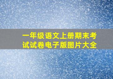 一年级语文上册期末考试试卷电子版图片大全