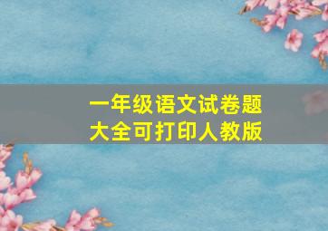 一年级语文试卷题大全可打印人教版