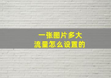 一张图片多大流量怎么设置的