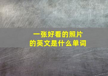 一张好看的照片的英文是什么单词