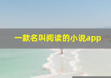 一款名叫阅读的小说app