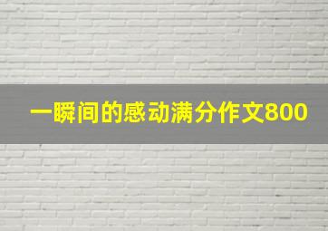 一瞬间的感动满分作文800