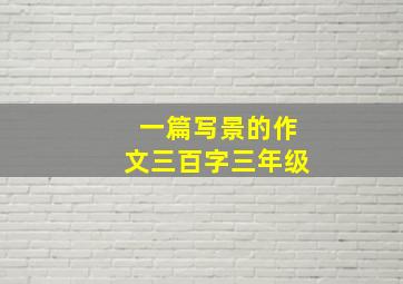 一篇写景的作文三百字三年级