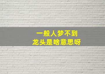 一般人梦不到龙头是啥意思呀