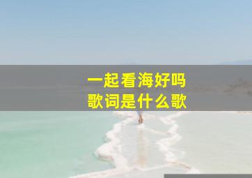 一起看海好吗歌词是什么歌