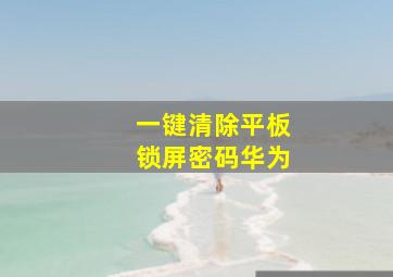 一键清除平板锁屏密码华为