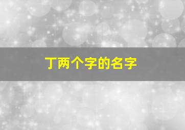 丁两个字的名字