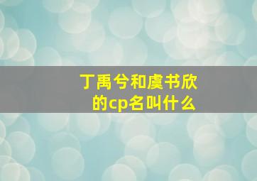 丁禹兮和虞书欣的cp名叫什么