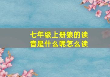 七年级上册狼的读音是什么呢怎么读