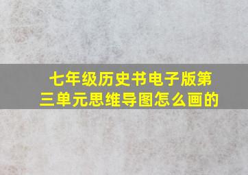 七年级历史书电子版第三单元思维导图怎么画的