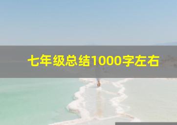 七年级总结1000字左右