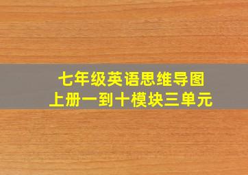 七年级英语思维导图上册一到十模块三单元