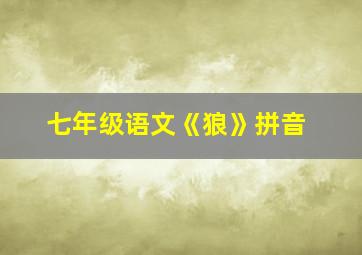 七年级语文《狼》拼音