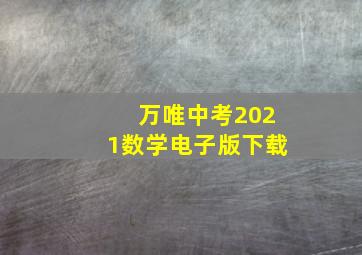 万唯中考2021数学电子版下载