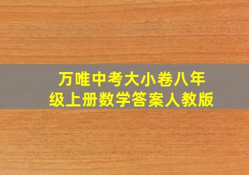 万唯中考大小卷八年级上册数学答案人教版