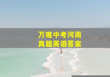 万唯中考河南真题英语答案