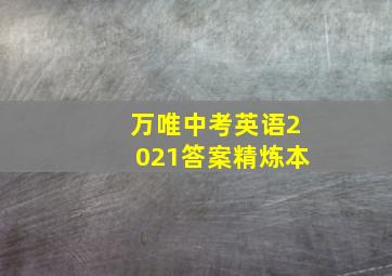 万唯中考英语2021答案精炼本