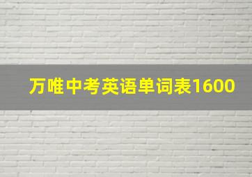 万唯中考英语单词表1600