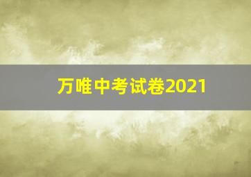 万唯中考试卷2021