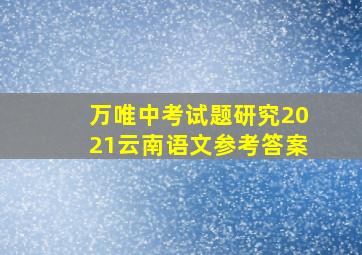 万唯中考试题研究2021云南语文参考答案