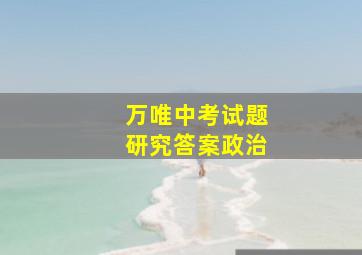 万唯中考试题研究答案政治