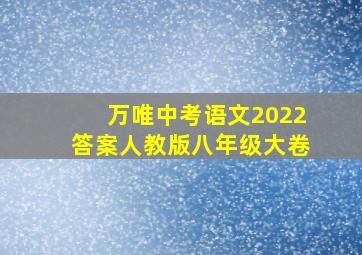 万唯中考语文2022答案人教版八年级大卷