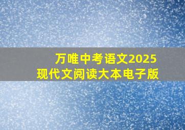 万唯中考语文2025现代文阅读大本电子版