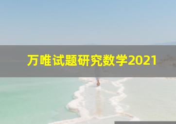 万唯试题研究数学2021