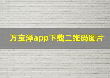 万宝泽app下载二维码图片