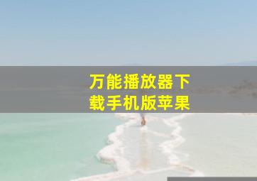 万能播放器下载手机版苹果