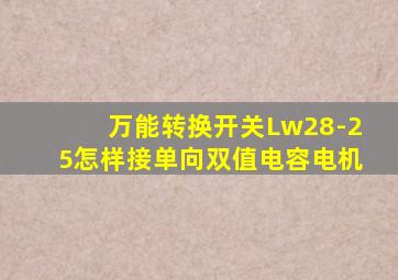 万能转换开关Lw28-25怎样接单向双值电容电机