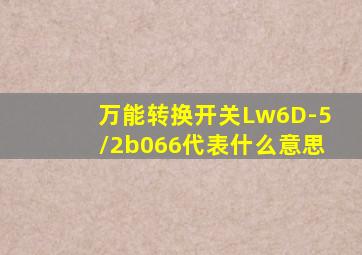 万能转换开关Lw6D-5/2b066代表什么意思