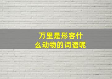 万里是形容什么动物的词语呢