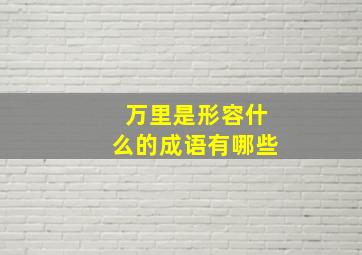 万里是形容什么的成语有哪些