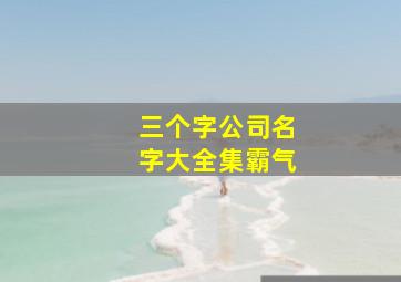 三个字公司名字大全集霸气