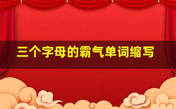 三个字母的霸气单词缩写