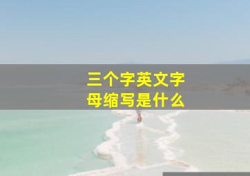 三个字英文字母缩写是什么