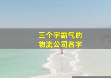 三个字霸气的物流公司名字