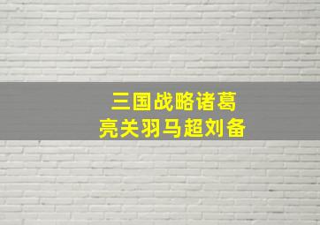 三国战略诸葛亮关羽马超刘备