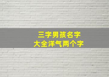 三字男孩名字大全洋气两个字