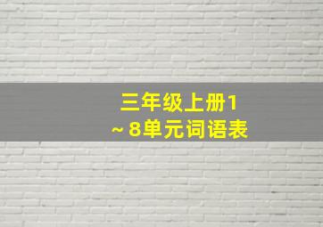 三年级上册1～8单元词语表