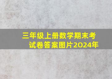 三年级上册数学期末考试卷答案图片2O24年