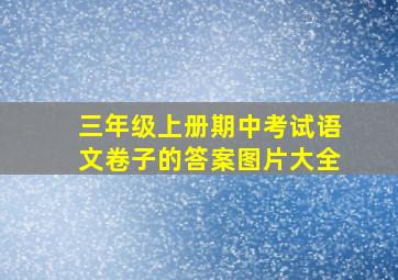 三年级上册期中考试语文卷子的答案图片大全