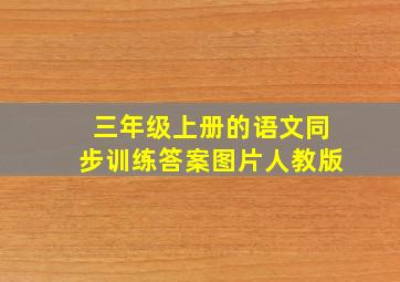 三年级上册的语文同步训练答案图片人教版